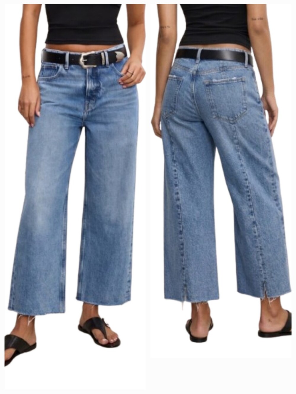 GOOD AMERICAN Good Low Rise Baggy Jeans